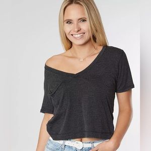 Z Supply NWOT skimmer crop tee in black shimmer size L